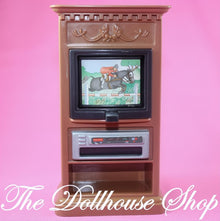 Fisher-Price Loving Family Dollhouse Brown 3 screen Flip TV Television-The Dollhouse Shop