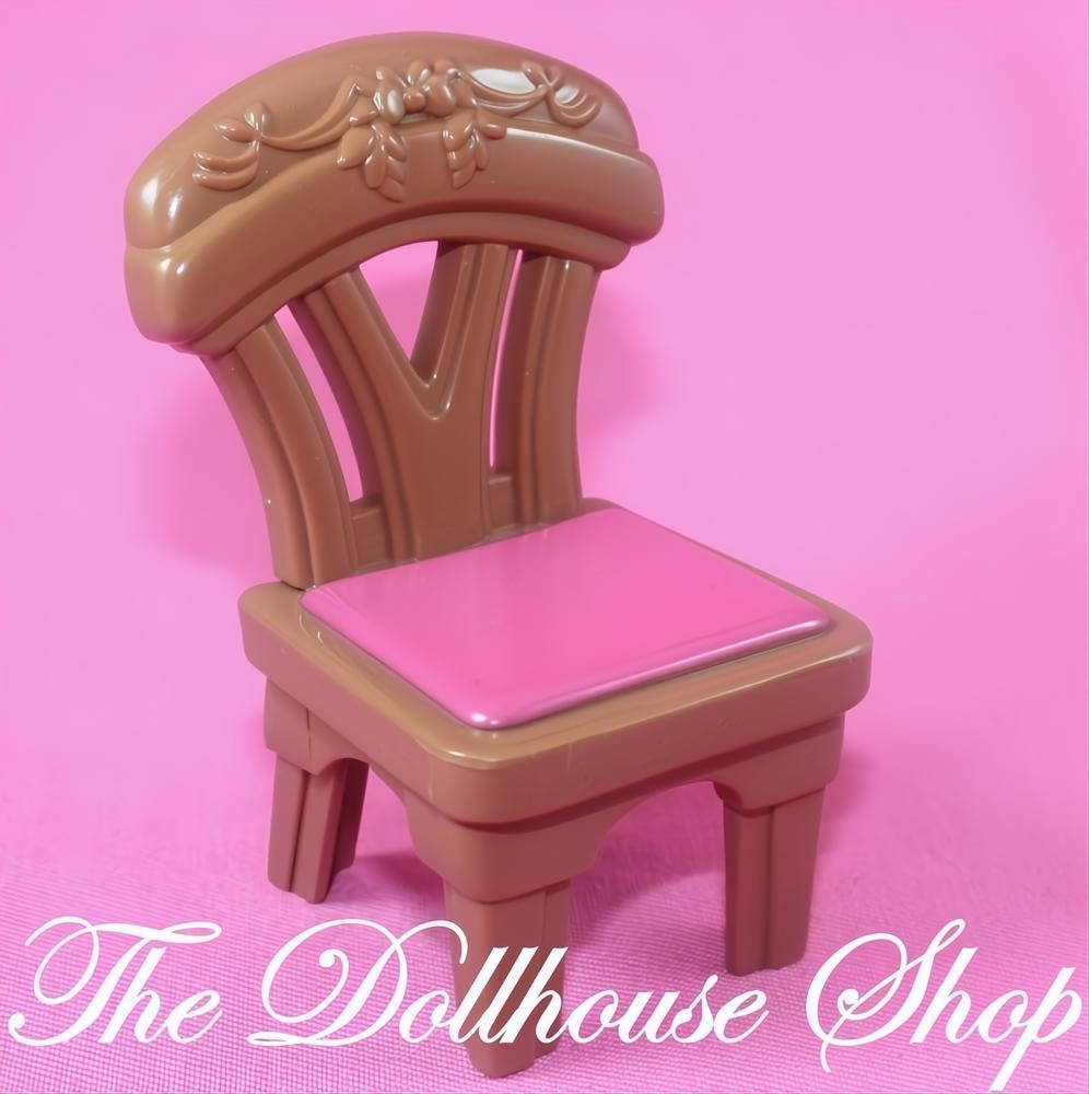Fisher-Price Loving Family Dollhouse Brown Dining Chair Celebrations Table-The Dollhouse Shop