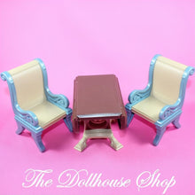 Fisher-Price Loving Family Dollhouse Brown Dining Room Table 2 Chairs-The Dollhouse Shop