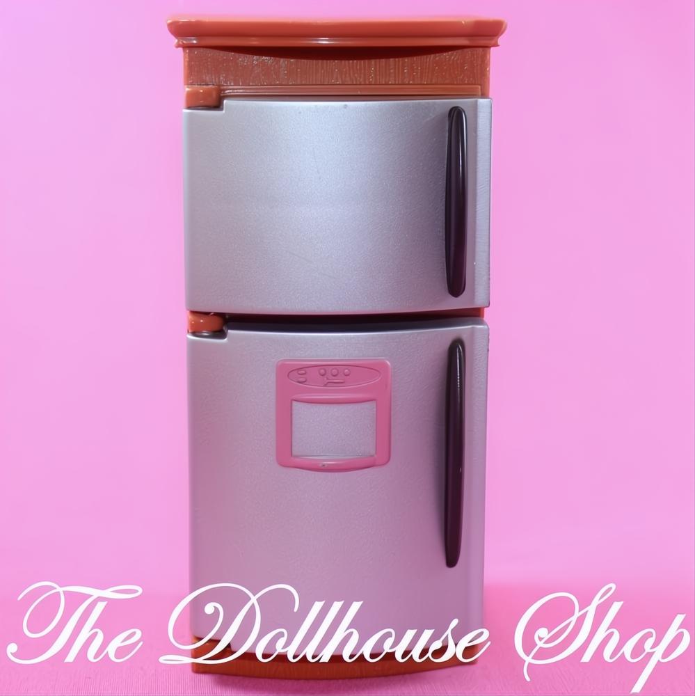 Fisher-Price Loving Family Dollhouse Brown Refrigerator Kitchen Fridge-The Dollhouse Shop