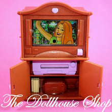 Fisher Price Loving Family Dollhouse Brown TV Television Lights Sounds Living Room-The Dollhouse Shop