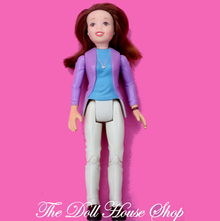 Fisher-Price Loving Family Dollhouse Brunette Mom Mother Doll Purple Top-The Dollhouse Shop