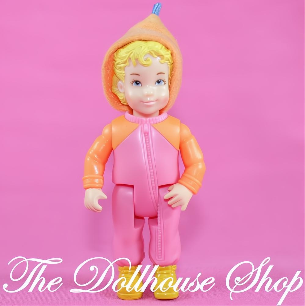 Fisher-Price Loving Family Dollhouse Camper Blonde Girl Doll toddler Pink Hood-The Dollhouse Shop