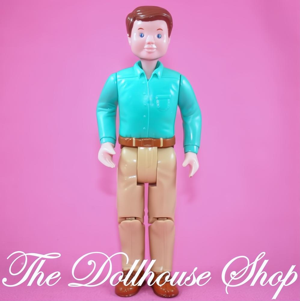 Fisher-Price Loving Family Dollhouse Camper RV Dad Brown Hair Green-The Dollhouse Shop