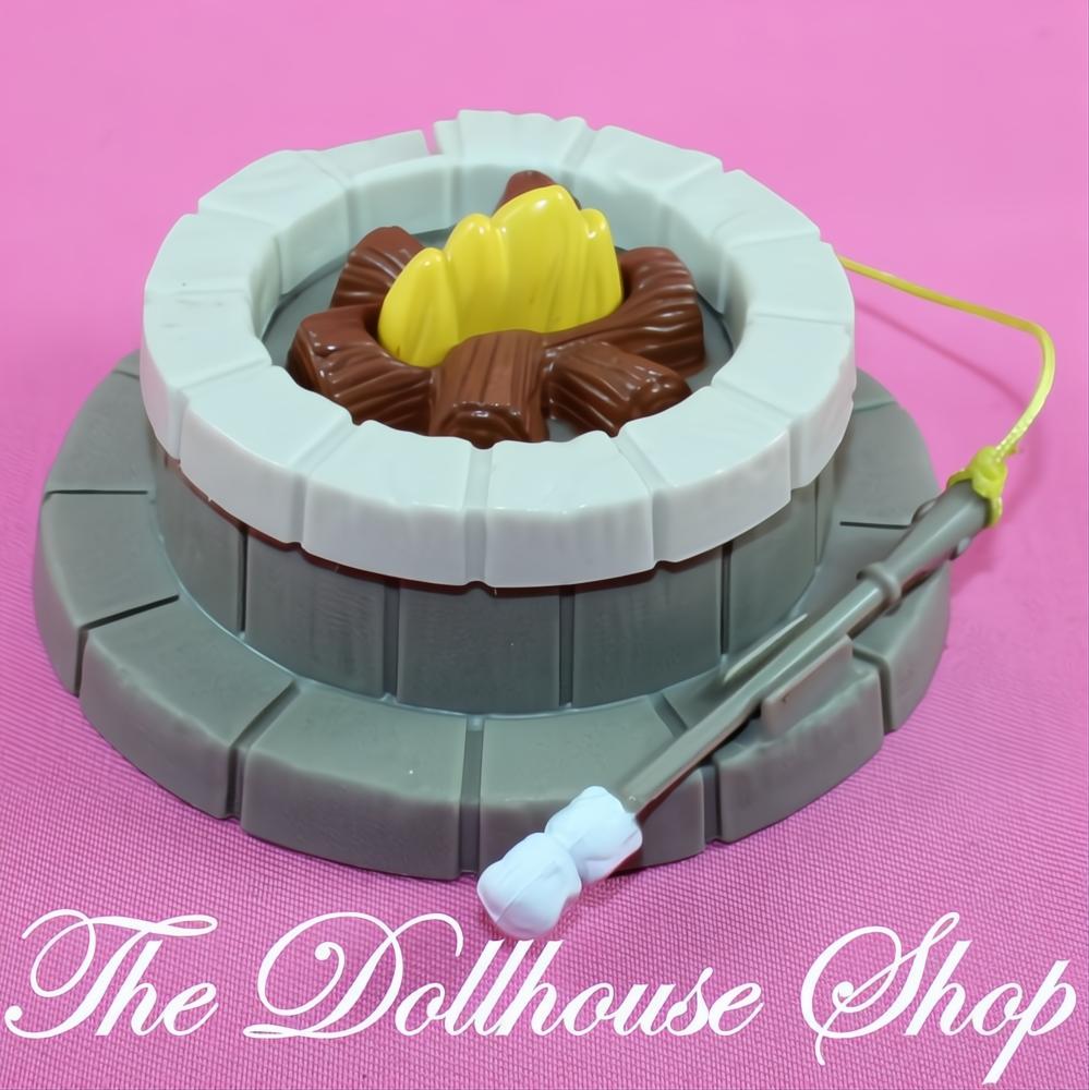 Fisher-Price Loving Family Dollhouse Camping Gray Campfire Fire Pit Smores-The Dollhouse Shop