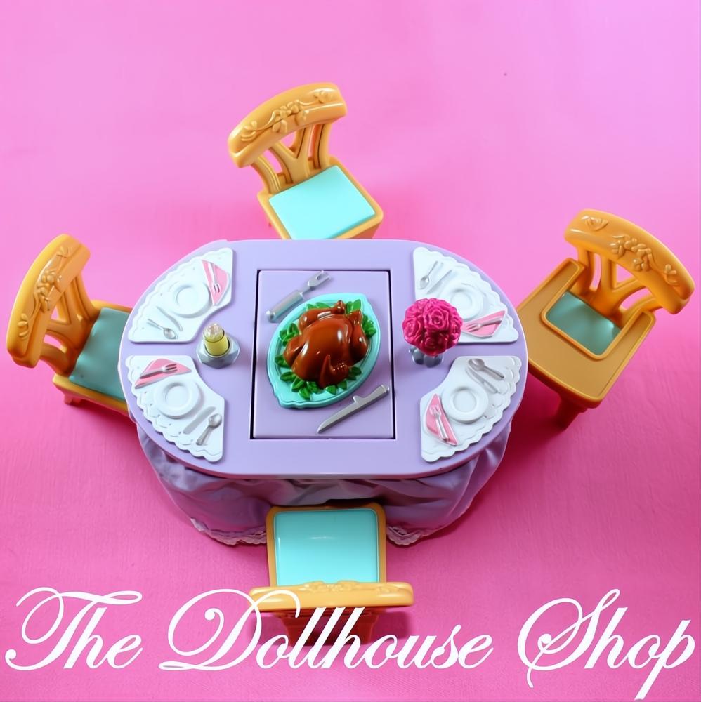 Fisher-Price Loving Family Dollhouse Christmas Musical Dining Table Chairs-The Dollhouse Shop