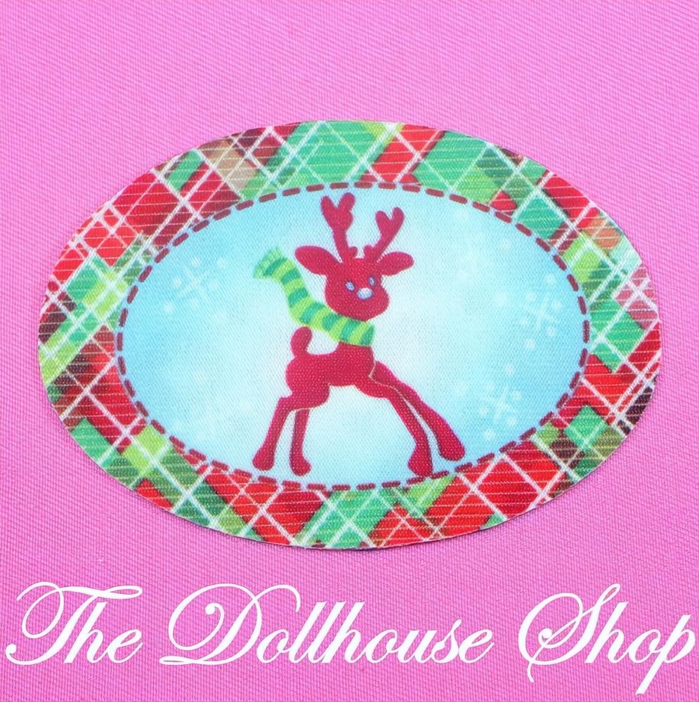 Fisher Price Loving Family Dollhouse Christmas Reindeer Floor Rug Holidays-The Dollhouse Shop