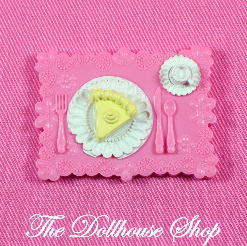 Fisher-Price Loving Family Dollhouse Dessert Cake Plate Pink Food Tray-The Dollhouse Shop