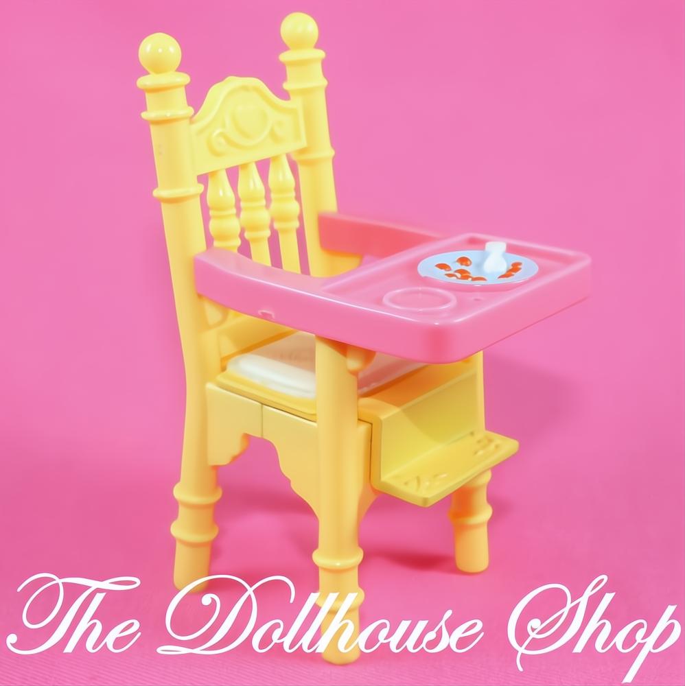 Fisher Price Loving Family Dollhouse Doll Pink Yellow High Chair-The Dollhouse Shop