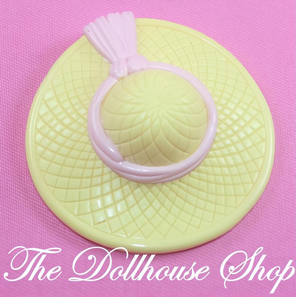 Fisher-Price Loving Family Dollhouse Doll Yellow Sun Hat Pink Ribbon Dress Up-The Dollhouse Shop