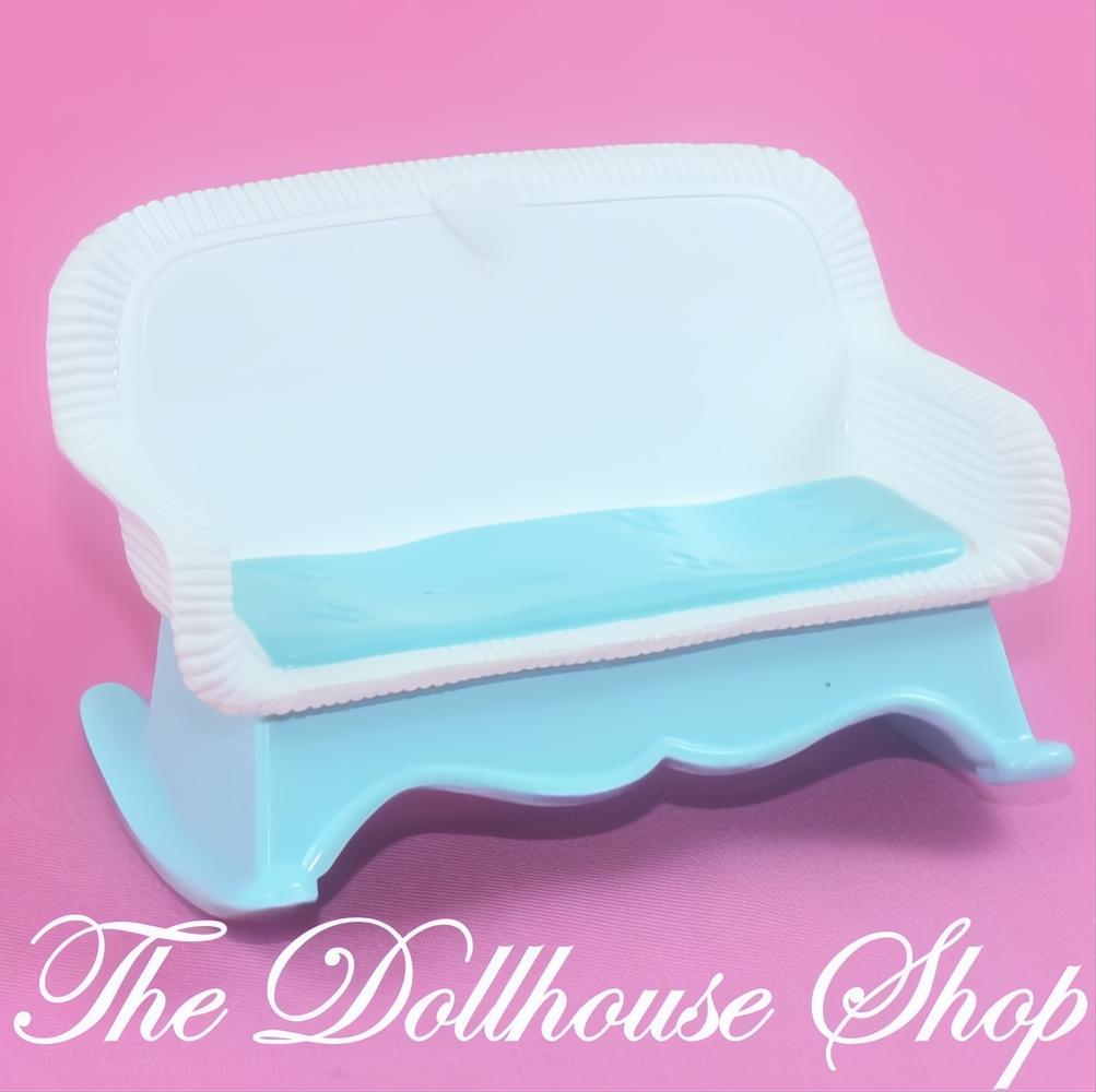 Fisher-Price Loving Family Dollhouse Double Rocking Rocker Chair Wicker-The Dollhouse Shop