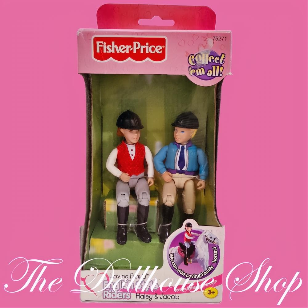 Fisher Price Loving Family Dollhouse English Style Riders Haley Jacob Dolls-The Dollhouse Shop