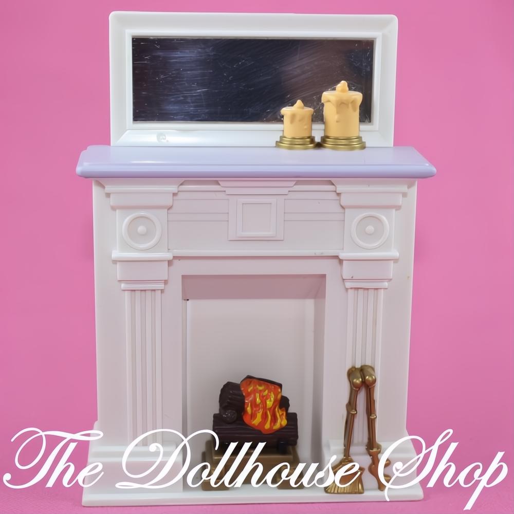 Fisher-Price Loving Family Dollhouse Fireplace Mantel Hearth Mirror-The Dollhouse Shop