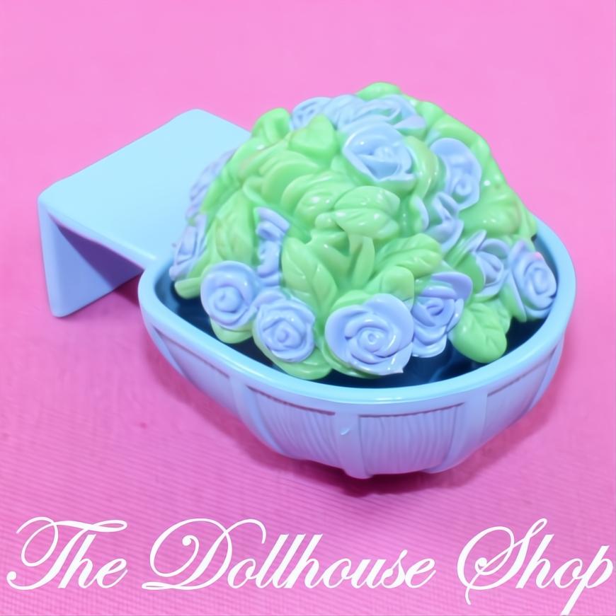 Fisher-Price Loving Family Dollhouse Garden Hanging Basket Blue Flowers-The Dollhouse Shop