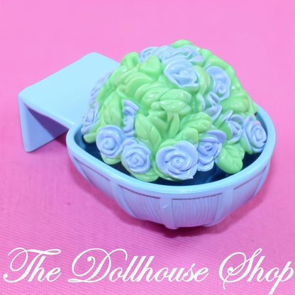 Fisher-Price Loving Family Dollhouse Garden Hanging Basket Blue Flowers-The Dollhouse Shop
