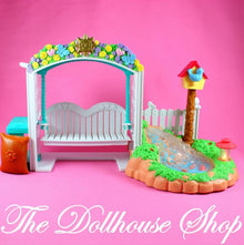 Fisher-Price Loving Family Dollhouse Garden Koi Pond Swing Sounds Lights-The Dollhouse Shop
