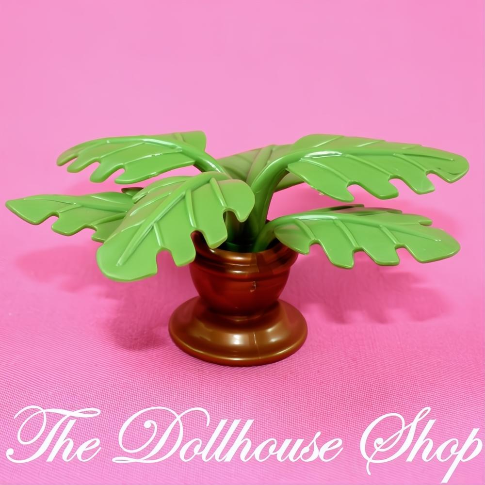 Fisher-Price Loving Family Dollhouse Gold Potted Plant Vase Flower Pot-The Dollhouse Shop