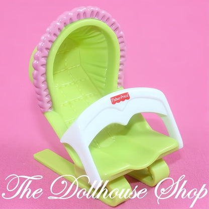 Fisher-Price Loving Family Dollhouse Green Baby Bouncy Bouncer seat-The Dollhouse Shop