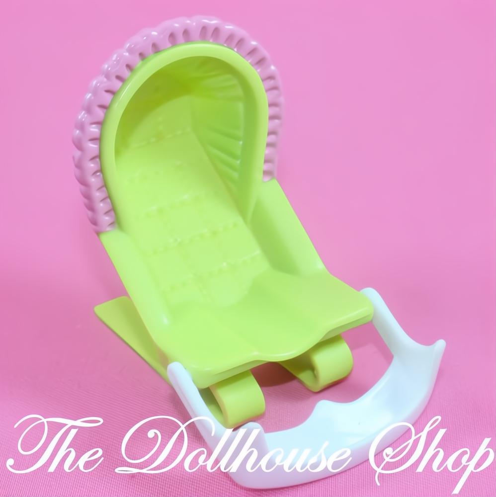 Fisher-Price Loving Family Dollhouse Green Baby Bouncy Bouncer seat-The Dollhouse Shop