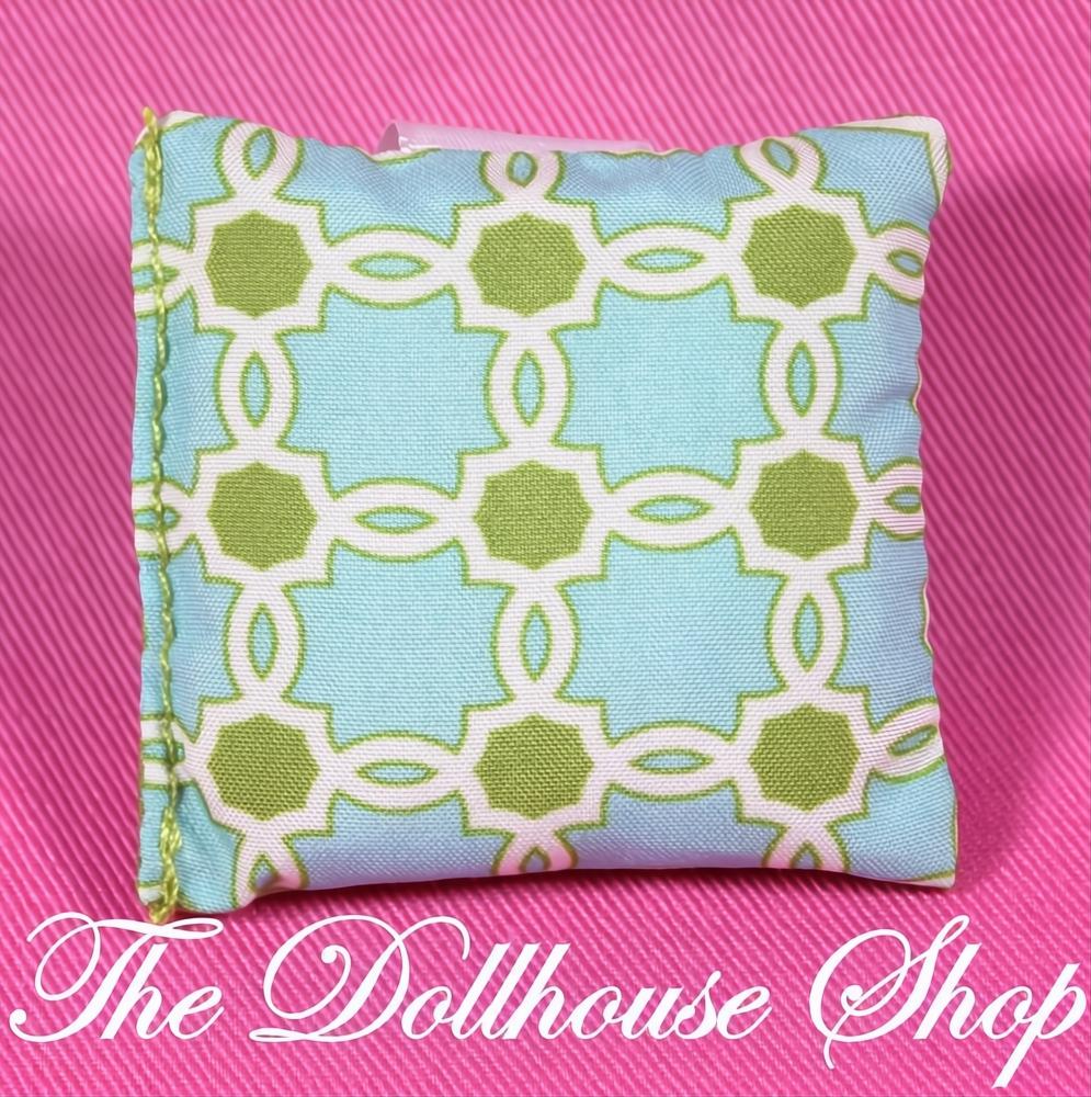 Fisher-Price Loving Family Dollhouse Green Bedroom Throw Pillow Sofa Cushion-The Dollhouse Shop