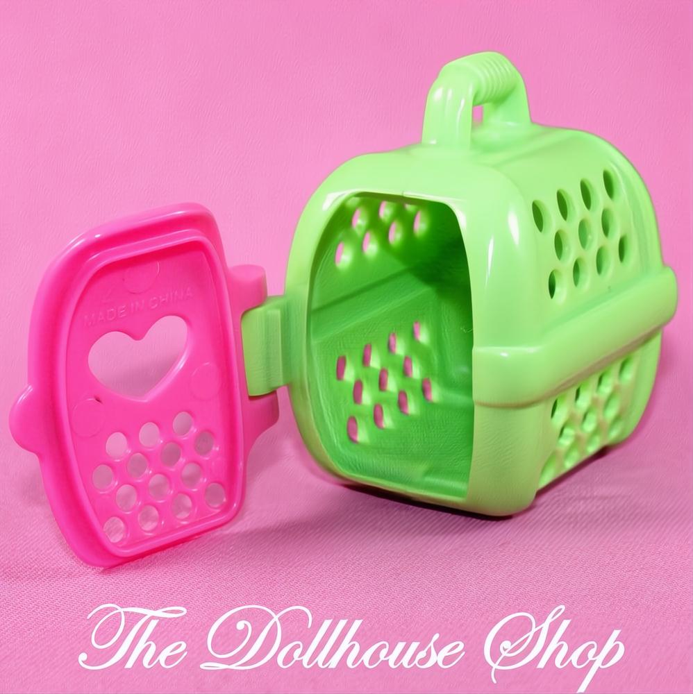 Fisher-Price Loving Family Dollhouse Green Pet Cat Dog Bed Carrier-The Dollhouse Shop