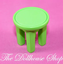 Fisher-Price Loving Family Dollhouse Green Playroom Desk Stool Camping Seat-The Dollhouse Shop
