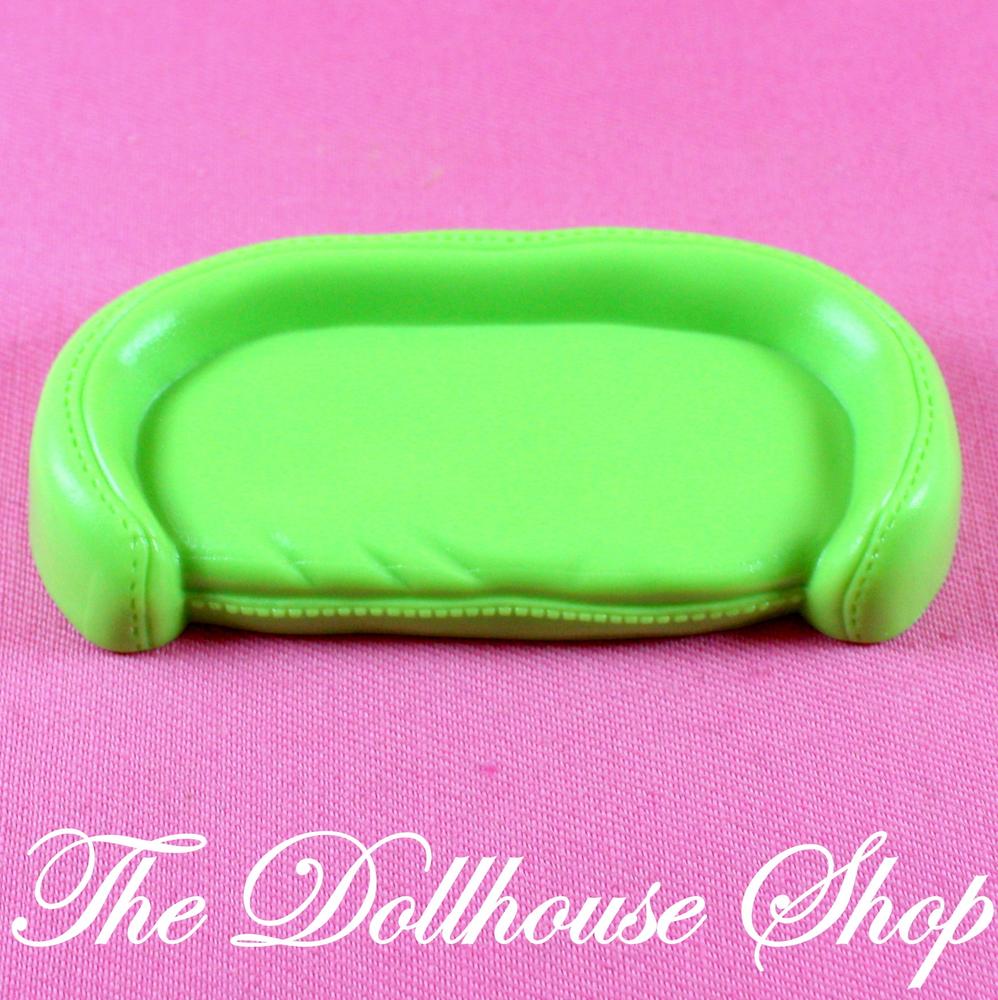 Fisher-Price Loving Family Dollhouse Green Puppy Dog Cat Kitten Pet Bed-The Dollhouse Shop