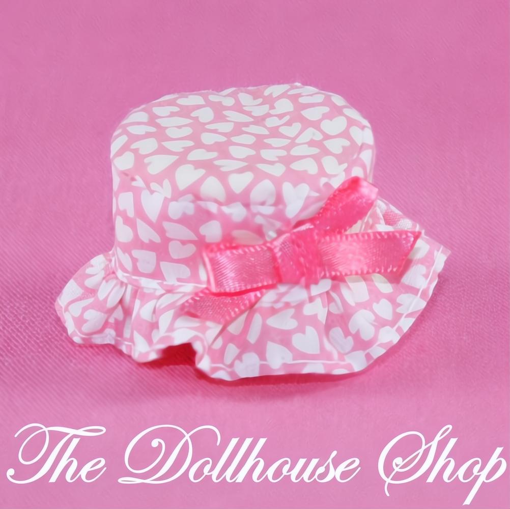 Fisher-Price Loving Family Dollhouse Hearts Pink Ottoman Sofa Footstool-The Dollhouse Shop