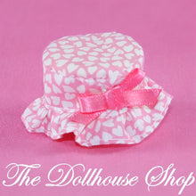 Fisher-Price Loving Family Dollhouse Hearts Pink Ottoman Sofa Footstool-The Dollhouse Shop