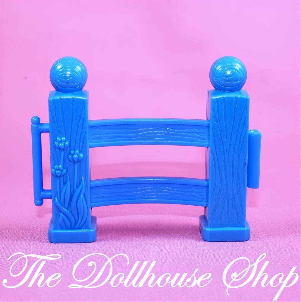 Fisher-Price Loving Family Dollhouse Horse Pony Stable Blue Fence Piece-The Dollhouse Shop