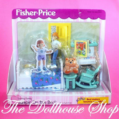 Fisher-Price Loving Family Dollhouse Jumping on the Bed Kids Bedroom-The Dollhouse Shop