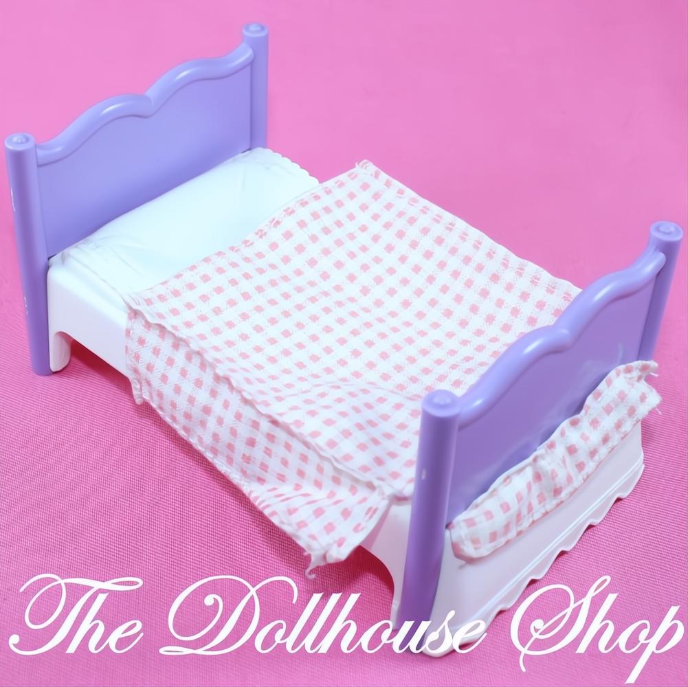 Fisher-Price Loving Family Dollhouse Kids Bedroom Checked Bunk Bed-The Dollhouse Shop