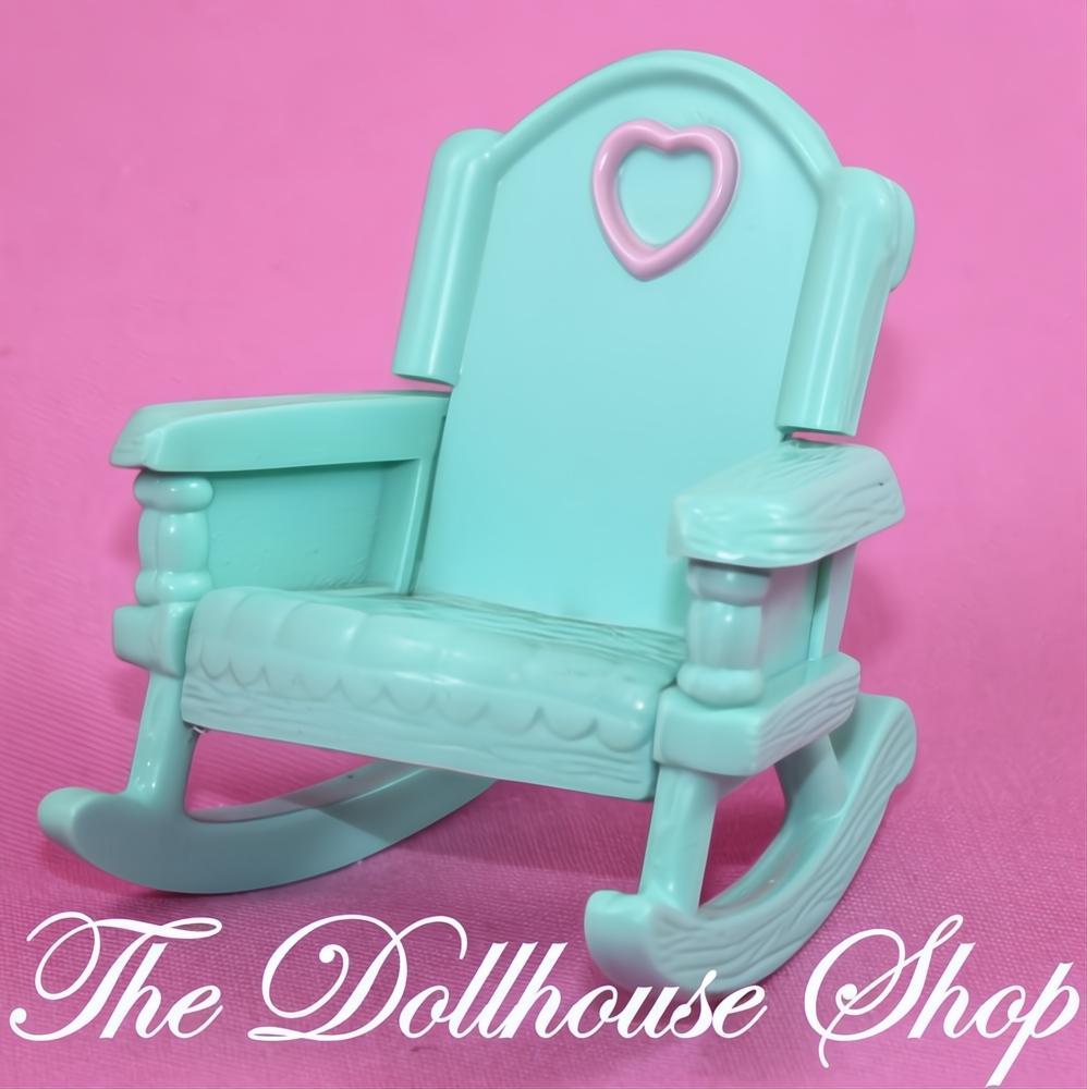 Fisher-Price Loving Family Dollhouse Kids Bedroom Green Rocking Chair-The Dollhouse Shop