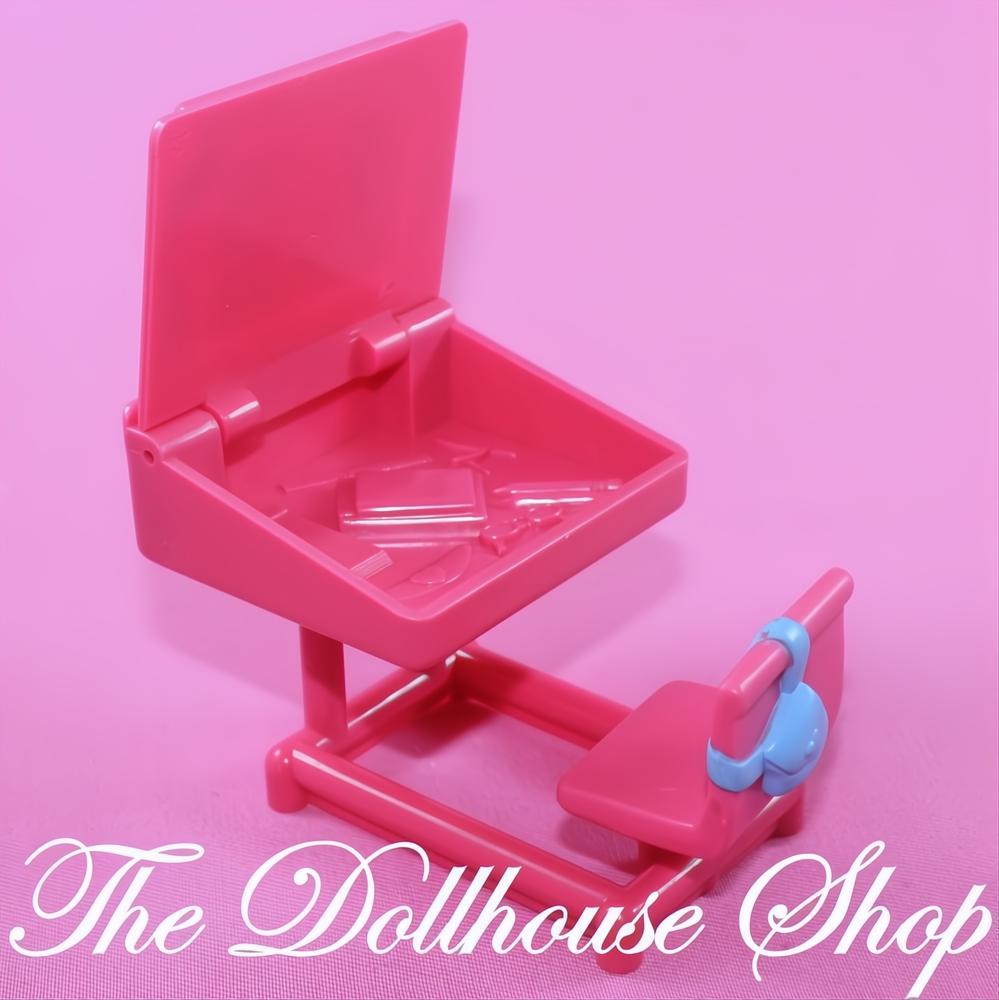 Fisher-Price Loving Family Dollhouse Kids Bedroom Pink School Desk Chair-The Dollhouse Shop