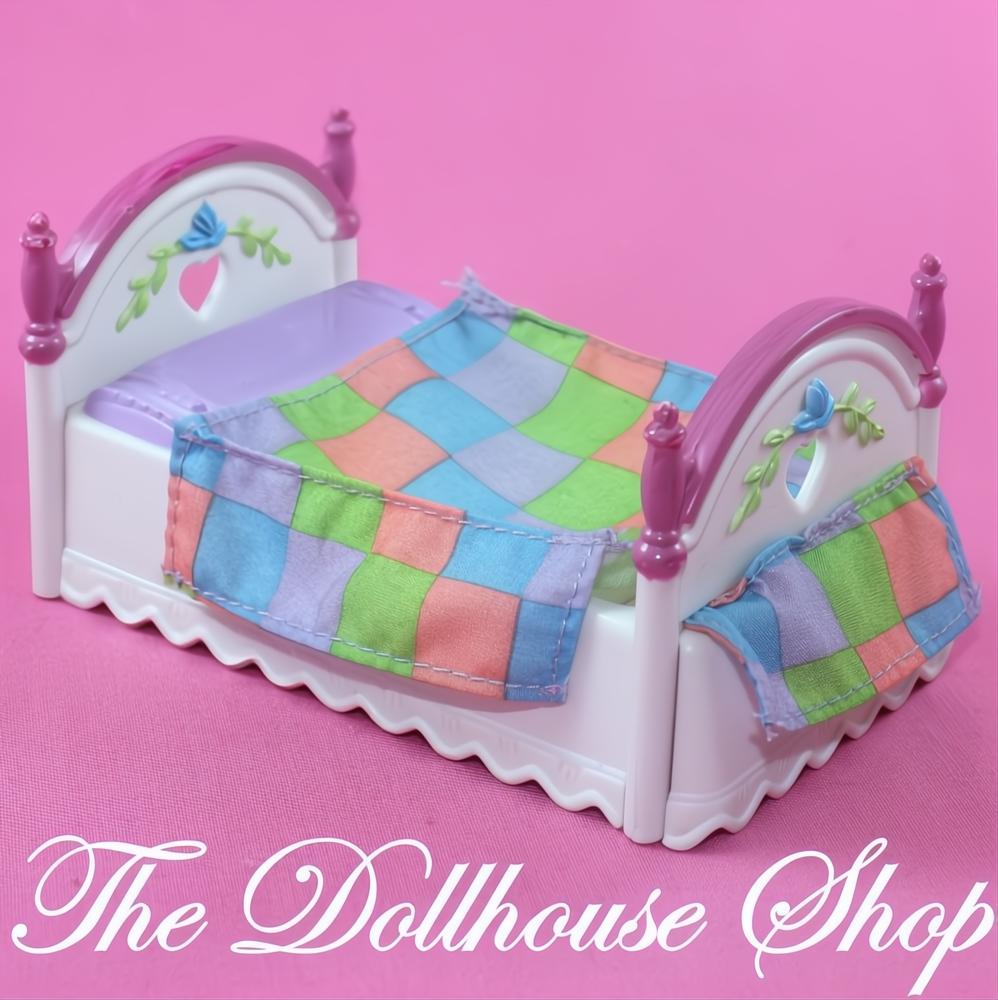 Fisher-Price Loving Family Dollhouse Kids Pink Bouncy Boing Twin Bed-The Dollhouse Shop