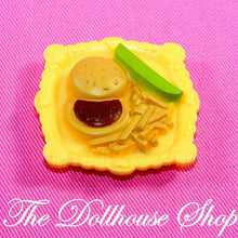Fisher Price Loving Family Dollhouse Kitchen Doll Food Yellow Burger Snack Tray-The Dollhouse Shop