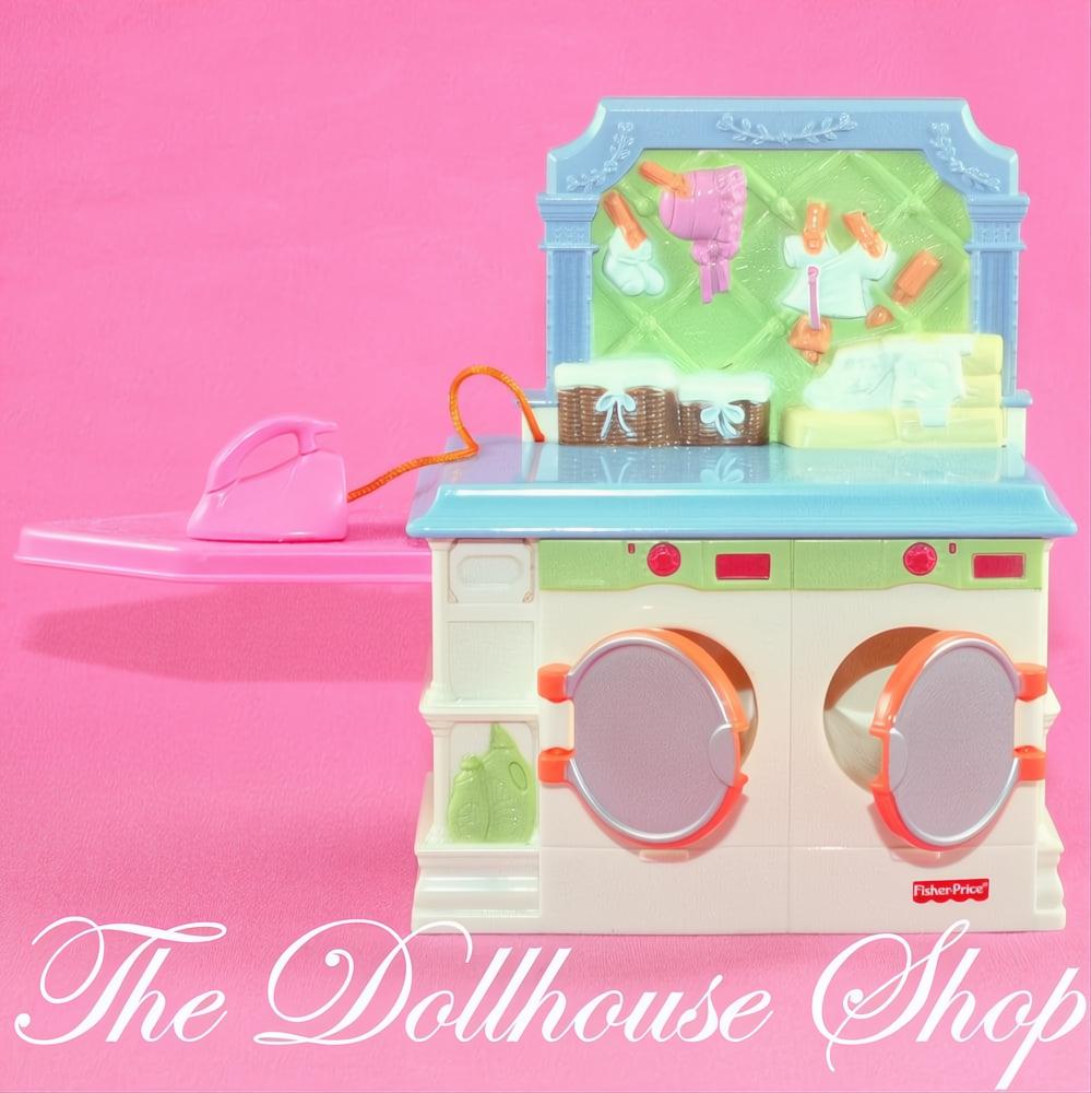 Fisher-Price Loving Family Dollhouse Laundry white Washer Dryer Iron-The Dollhouse Shop