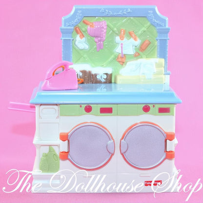 Fisher-Price Loving Family Dollhouse Laundry white Washer Dryer Iron-The Dollhouse Shop