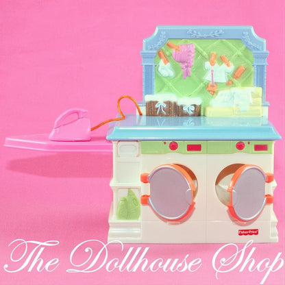 Fisher Price Loving Family Dollhouse Laundry white Washer Dryer Iron Ironing Board-The Dollhouse Shop