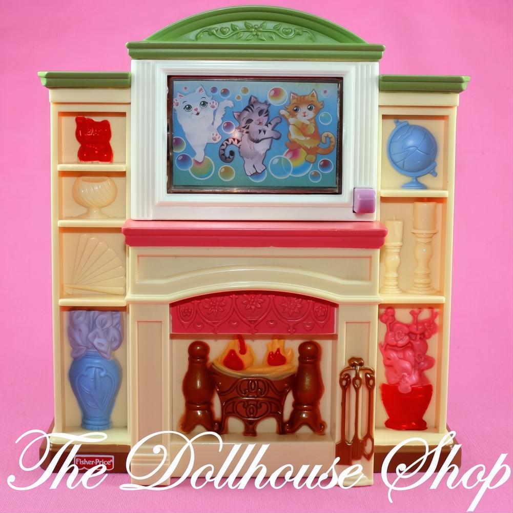 Fisher-Price Loving Family Dollhouse Living Room Flip TV Television-The Dollhouse Shop
