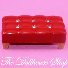Fisher-Price Loving Family Dollhouse Living Room Red Ottoman Sofa Footstool-The Dollhouse Shop