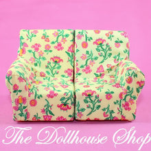 Fisher-Price Loving Family Dollhouse Living Room Yellow 2 Seat Sofa Split Chair-The Dollhouse Shop