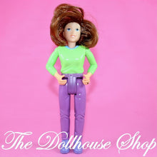 Fisher-Price Loving Family Dollhouse Mom Mother Doll Brown Hair Green Purple-The Dollhouse Shop