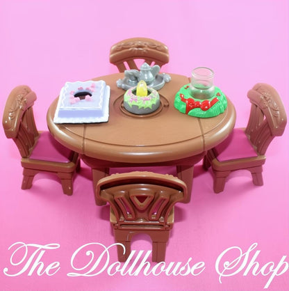 Fisher-Price Loving Family Dollhouse Musical Christmas Dining Table 4 Chairs-The Dollhouse Shop
