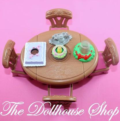 Fisher-Price Loving Family Dollhouse Musical Christmas Dining Table 4 Chairs-The Dollhouse Shop