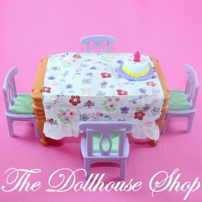 Fisher-Price Loving Family Dollhouse Musical Dining Table 4 chairs Pizza-The Dollhouse Shop