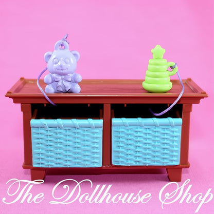 Fisher-Price Loving Family Dollhouse Nursery Brown Toy Box Coffee Table-The Dollhouse Shop