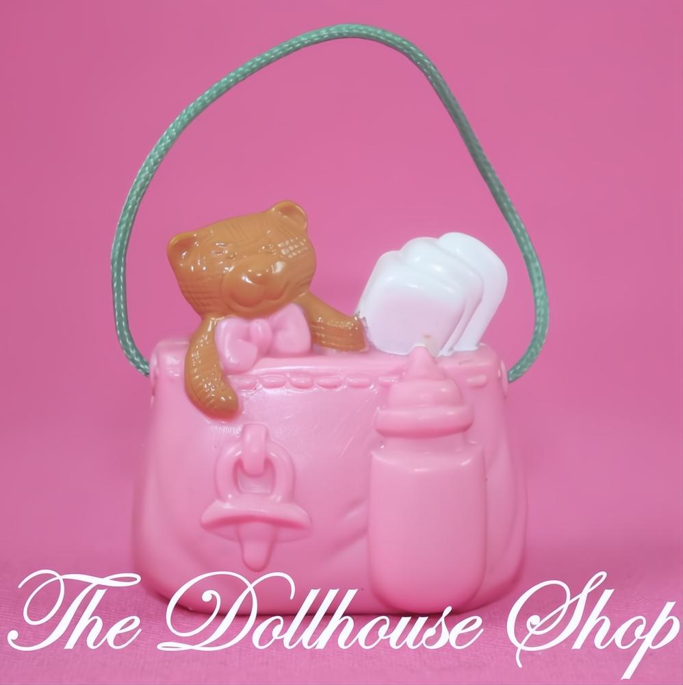 Fisher-Price Loving Family Dollhouse Nursery Pink Baby Doll Diaper Bag-The Dollhouse Shop
