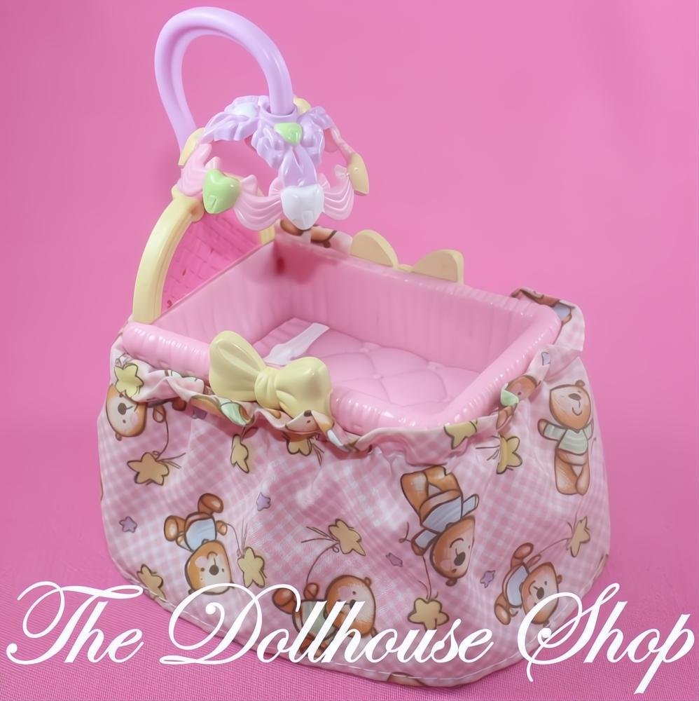 Fisher-Price Loving Family Dollhouse Nursery Pink Baby Girl Crib Mobile-The Dollhouse Shop