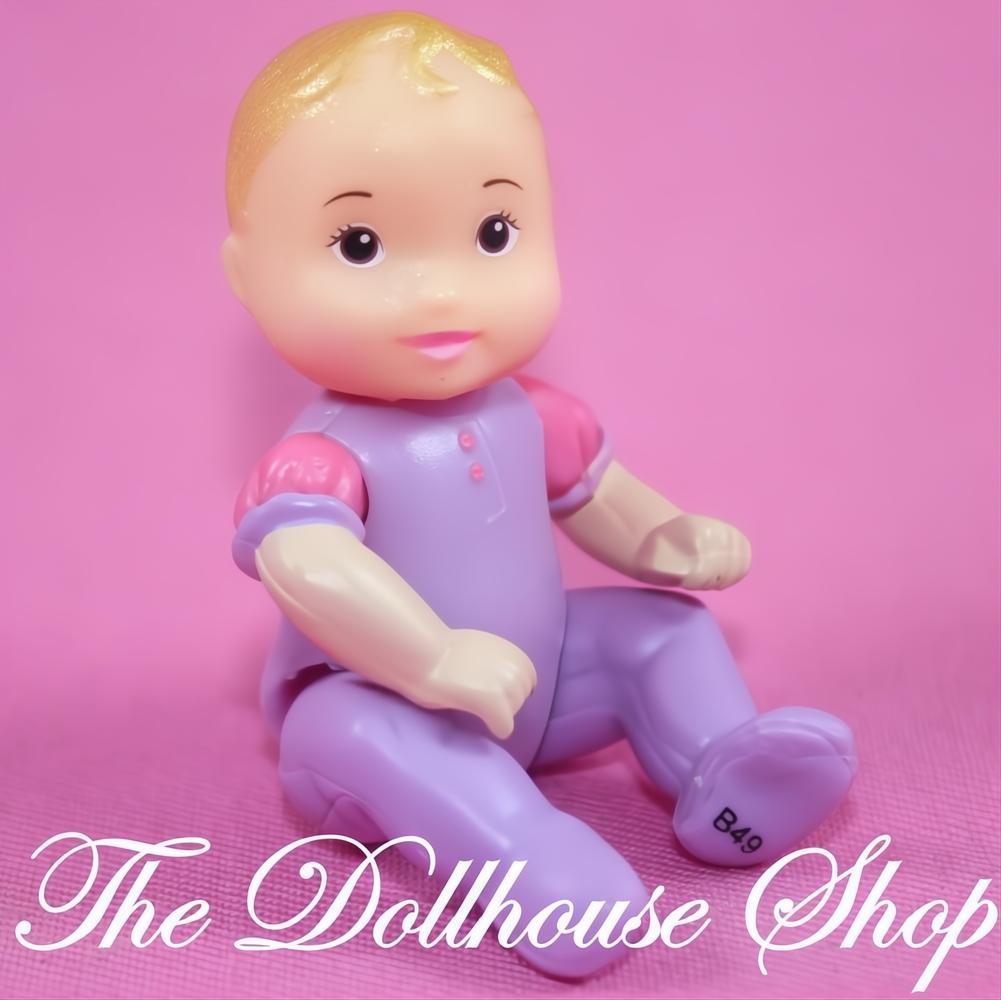 Fisher-Price Loving Family Dollhouse Nursery Pink Purple Baby Girl Doll-The Dollhouse Shop
